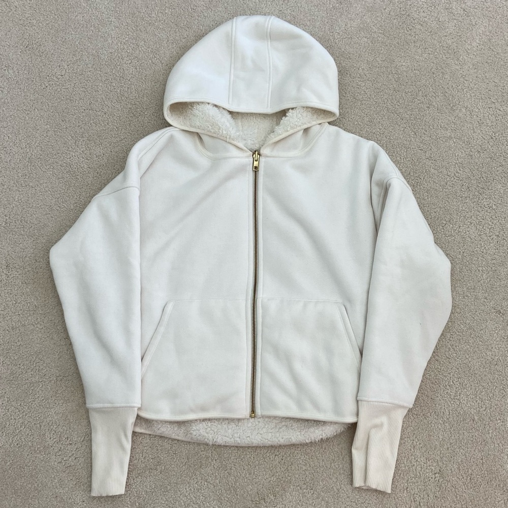 White Athleta Hoodie Zip Sweatshirt